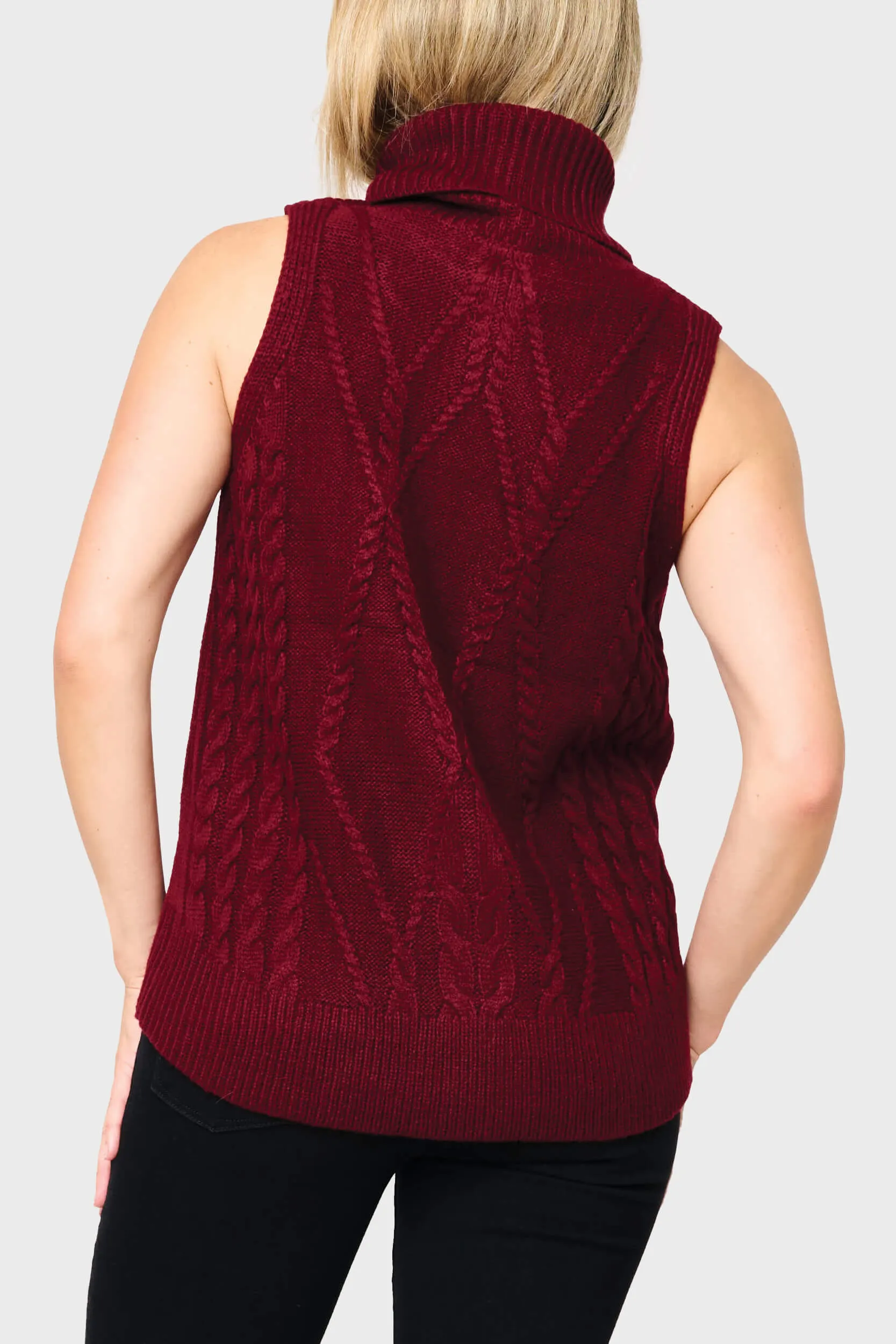 Turtleneck Cable Stitch Sweater Vest sold by Gibsonlook product image thumbnail 3