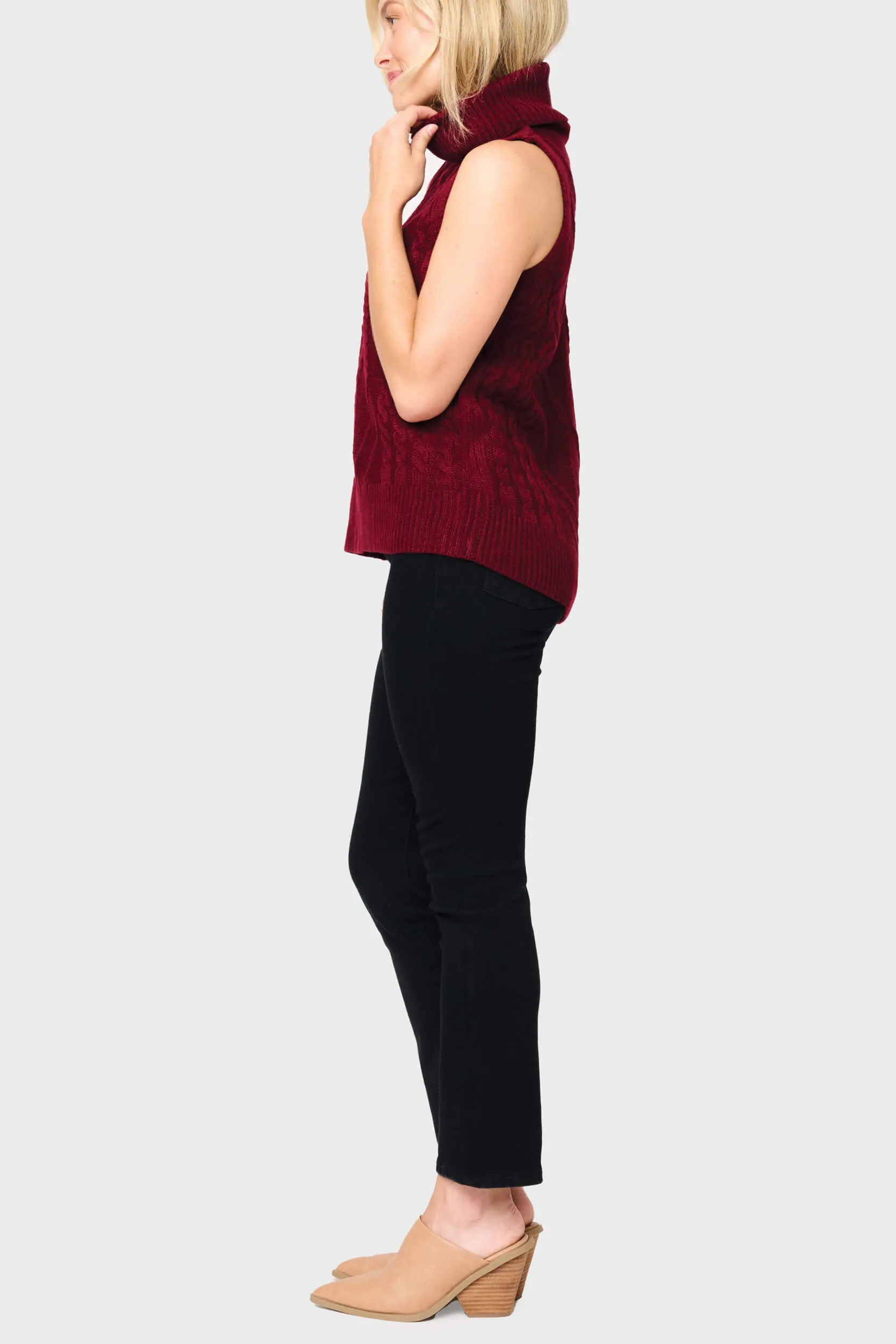 Turtleneck Cable Stitch Sweater Vest sold by Gibsonlook product image thumbnail 2