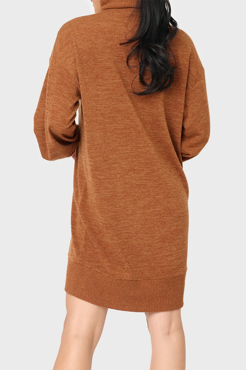 Blouson Sleeve Turtleneck Sweater Dress sold by Gibsonlook product image thumbnail 4