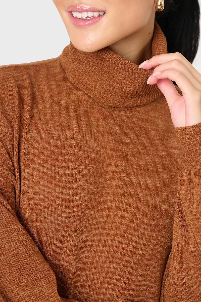Blouson Sleeve Turtleneck Sweater Dress sold by Gibsonlook product image thumbnail 2