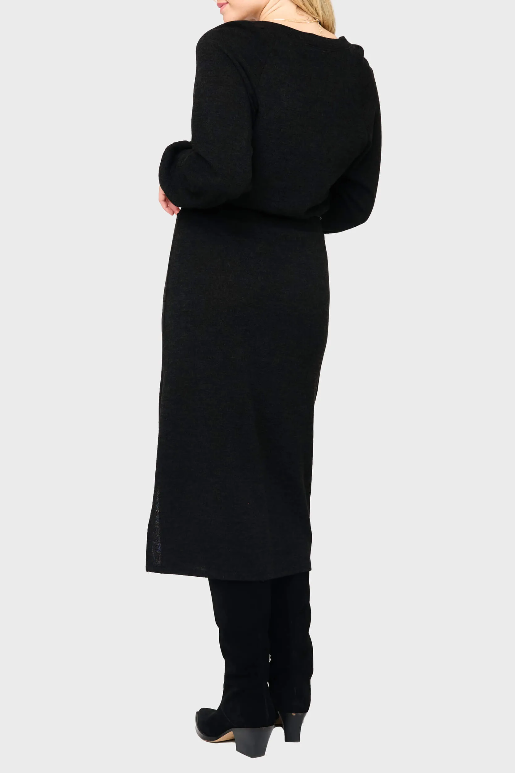 Long Sleeve V-Neck Midi Sweater Dress sold by Gibsonlook product image thumbnail 3