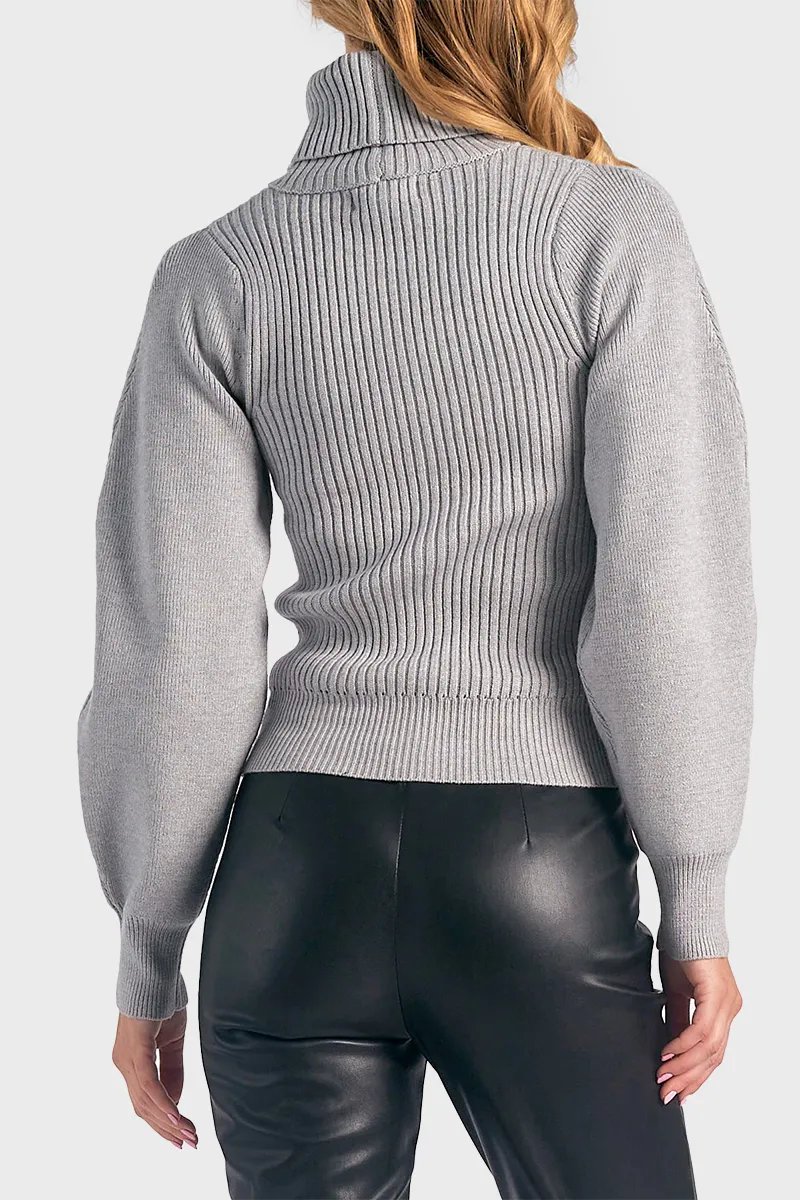 Elan Turtleneck Cut Out Ribbed Sweater sold by Gibson product image thumbnail 4