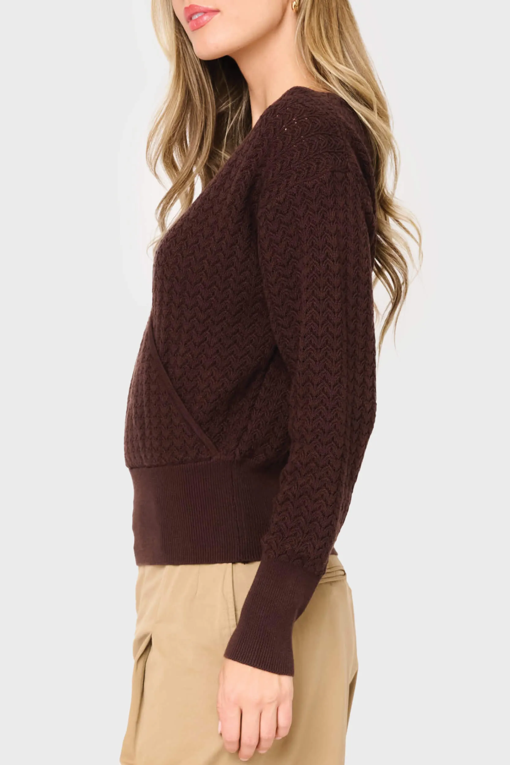 Pointelle Surplice Sweater sold by Gibsonlook product image thumbnail 3