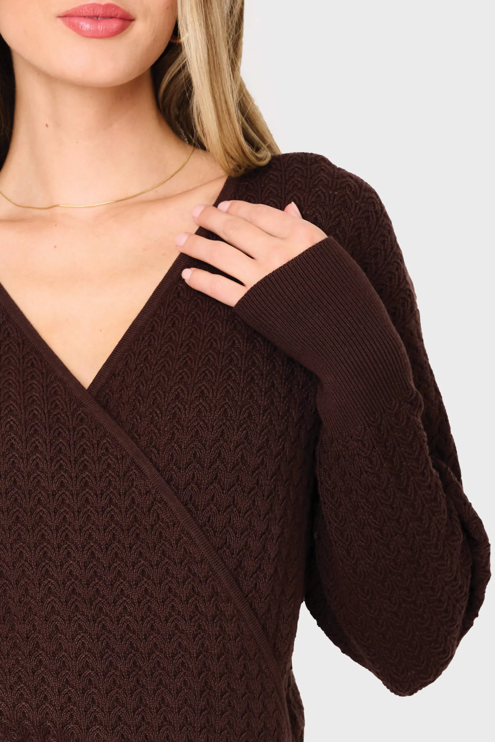 Pointelle Surplice Sweater sold by Gibsonlook product image thumbnail 2