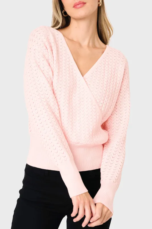 Pointelle Surplice Sweater made by Gibsonlook