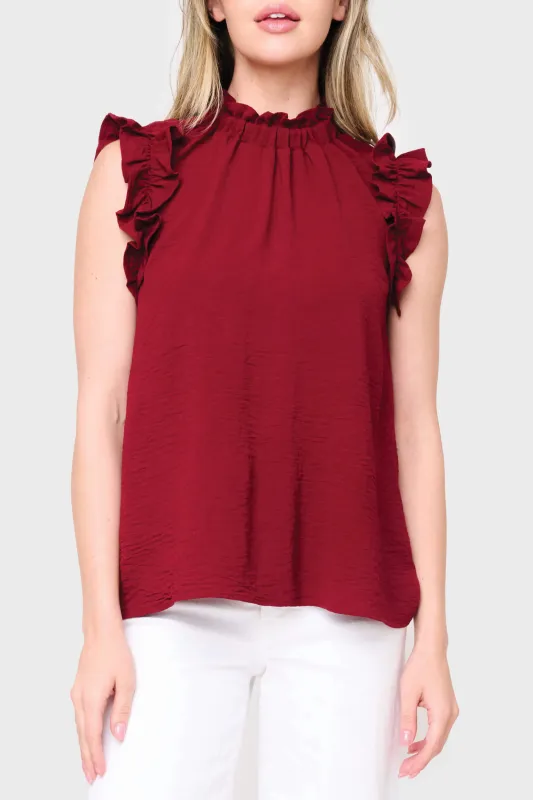 Flutter Sleeve High Neck Blouse made by Gibsonlook