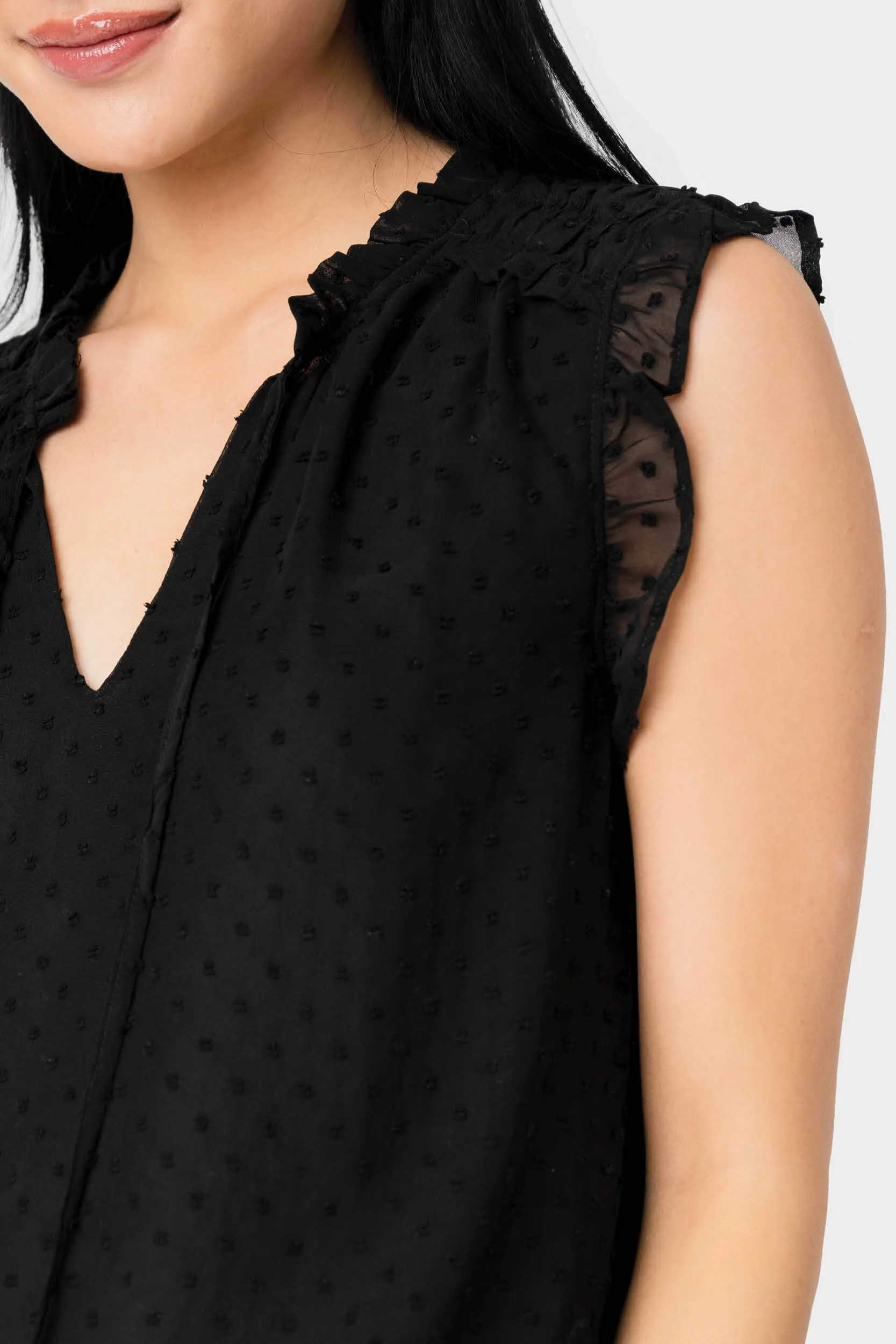 Ruffle Trimmed V-Neck Blouse sold by Gibsonlook product image thumbnail 2