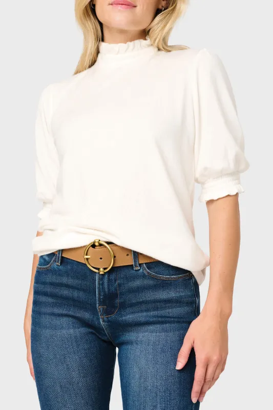 Feminine Mock Neck Luxe Sweater Top made by Gibsonlook