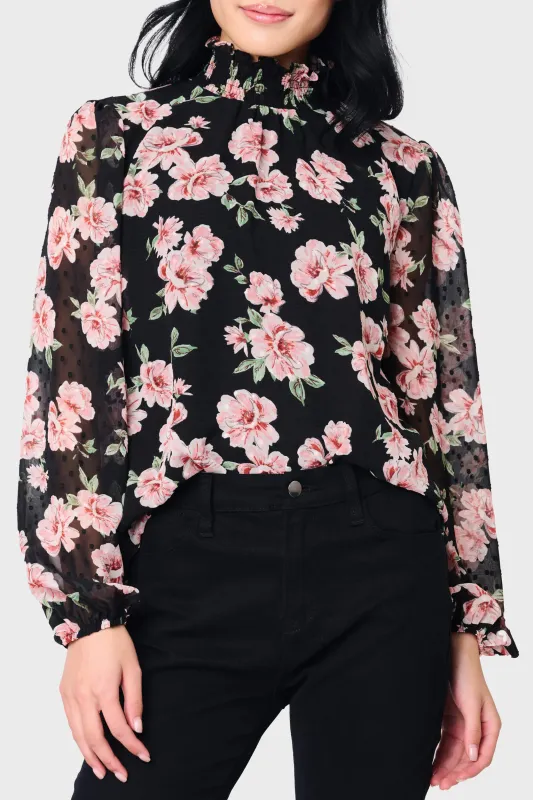 Sophia Smocked Neck Blouse sold by Gibsonlook