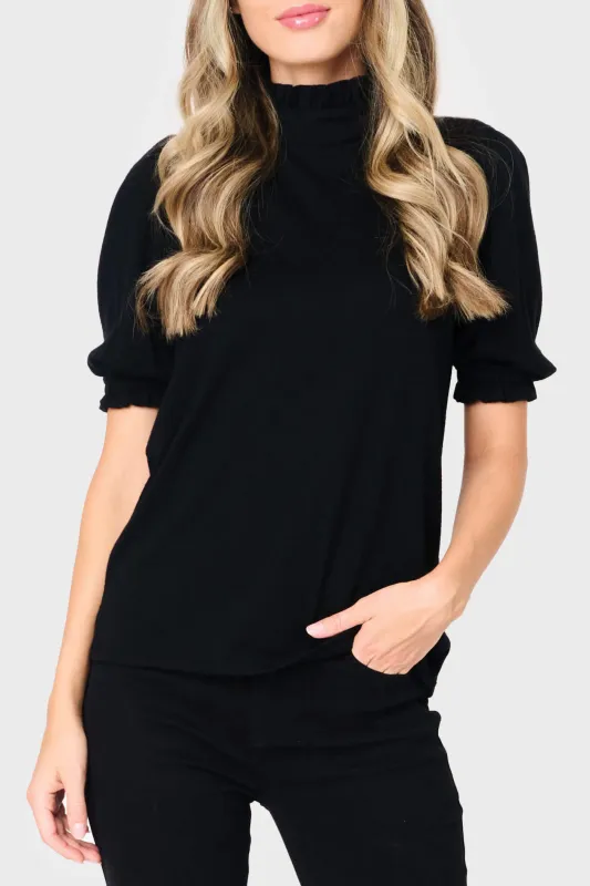 Feminine Mock Neck Luxe Sweater Top sold by Gibsonlook