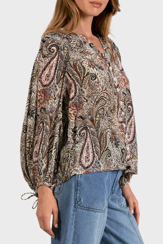 Elan Paisley Boho Blouse sold by Gibsonlook