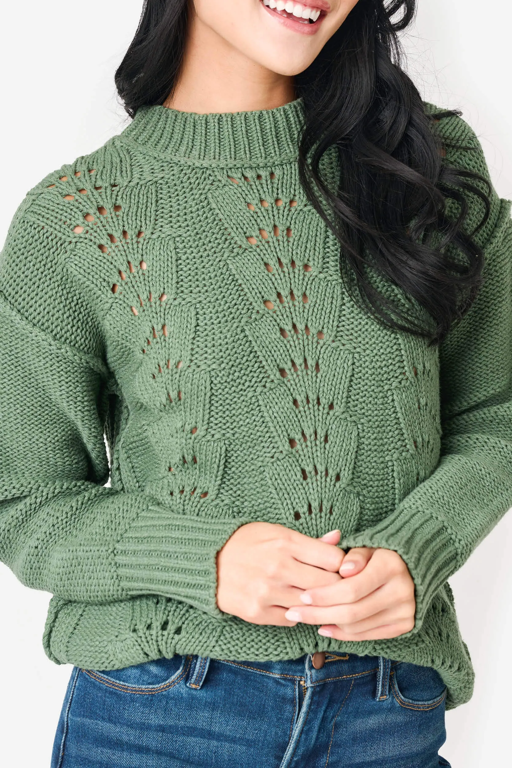 Long Sleeve Pullover Scallop Stitch Sweater sold by Gibson product image thumbnail 5