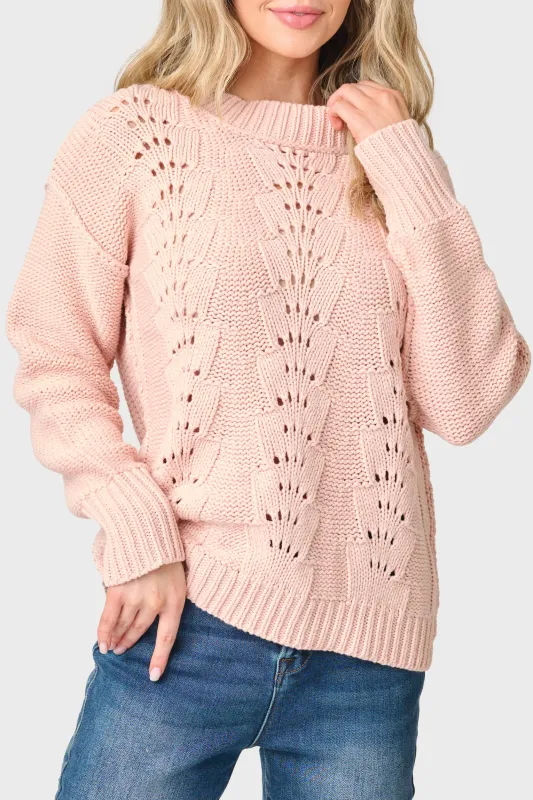 Long Sleeve Pullover Scallop Stitch Sweater made by Gibsonlook