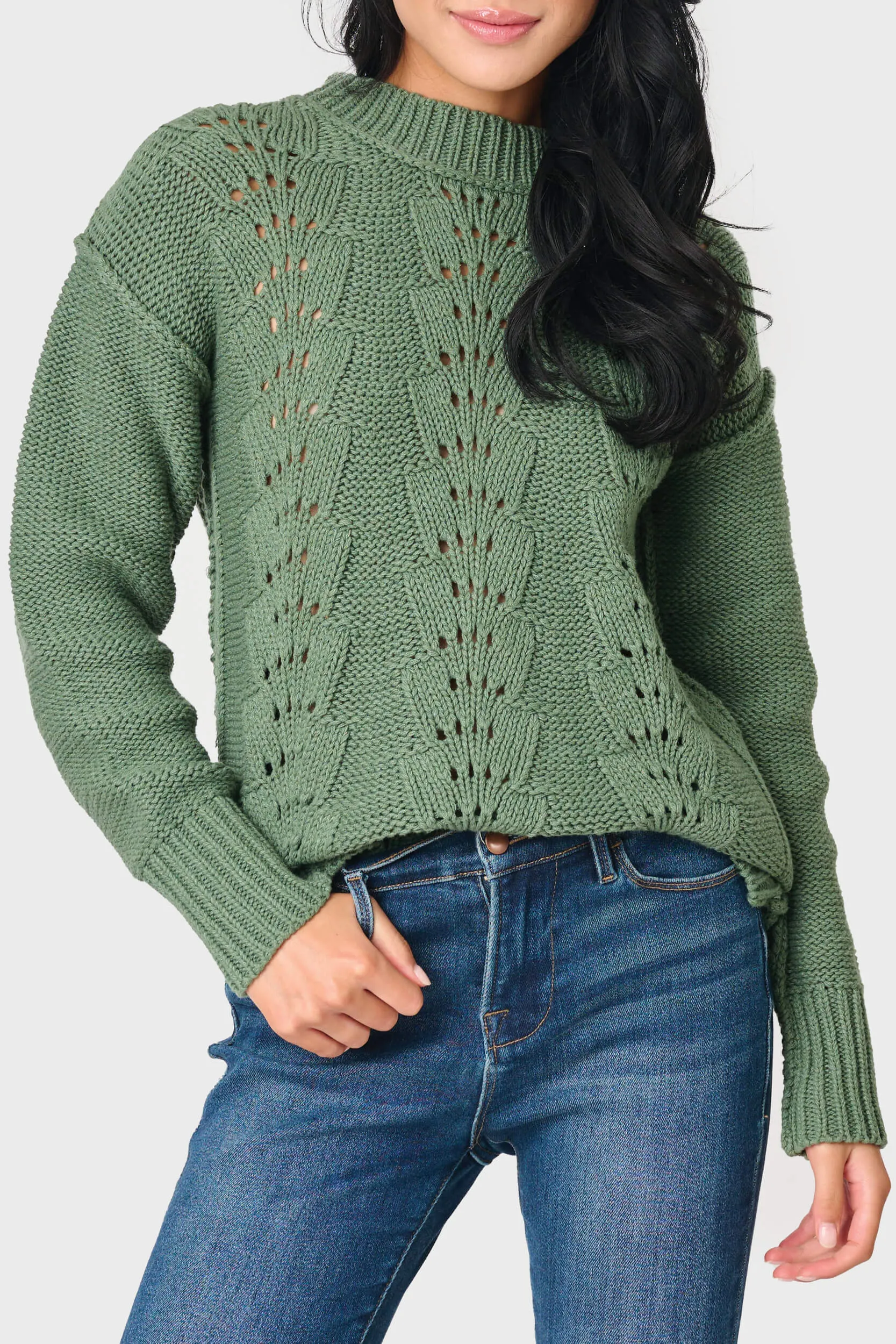 Long Sleeve Pullover Scallop Stitch Sweater sold by Gibson product image thumbnail 4