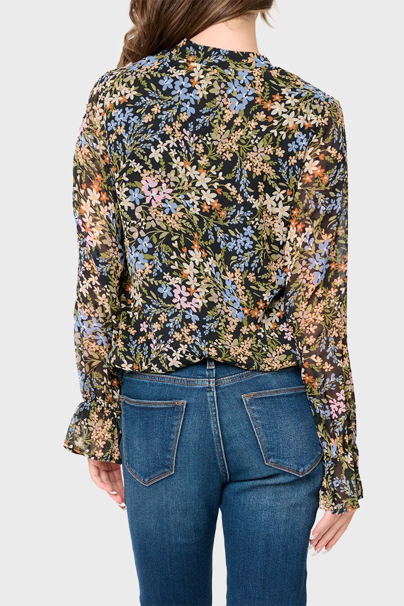 Long Sleeve Surplice Blouse With Ruffle Sleeve sold by Gibson product image thumbnail 3