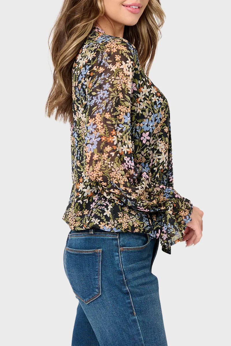 Long Sleeve Surplice Blouse With Ruffle Sleeve sold by Gibson product image thumbnail 2
