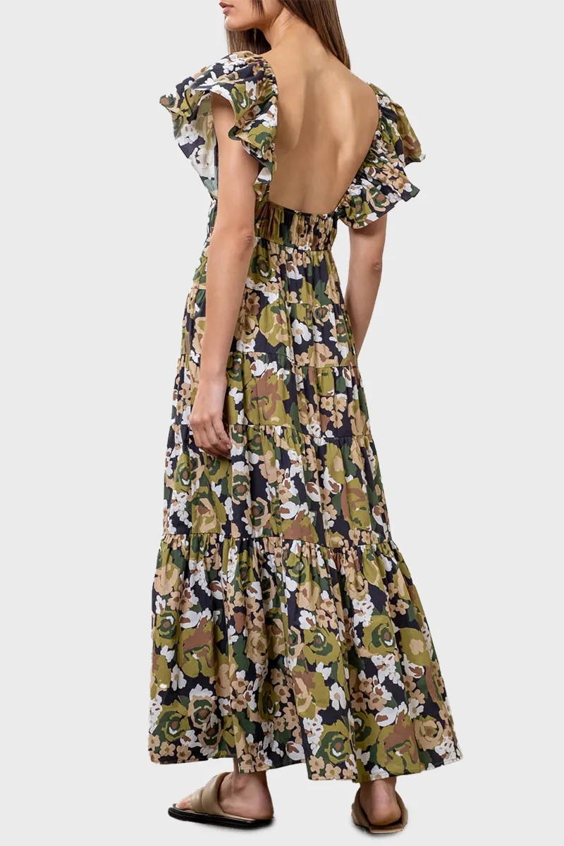 Moon River Flutter Sleeve Tiered Midi Dress sold by Gibson product image thumbnail 2