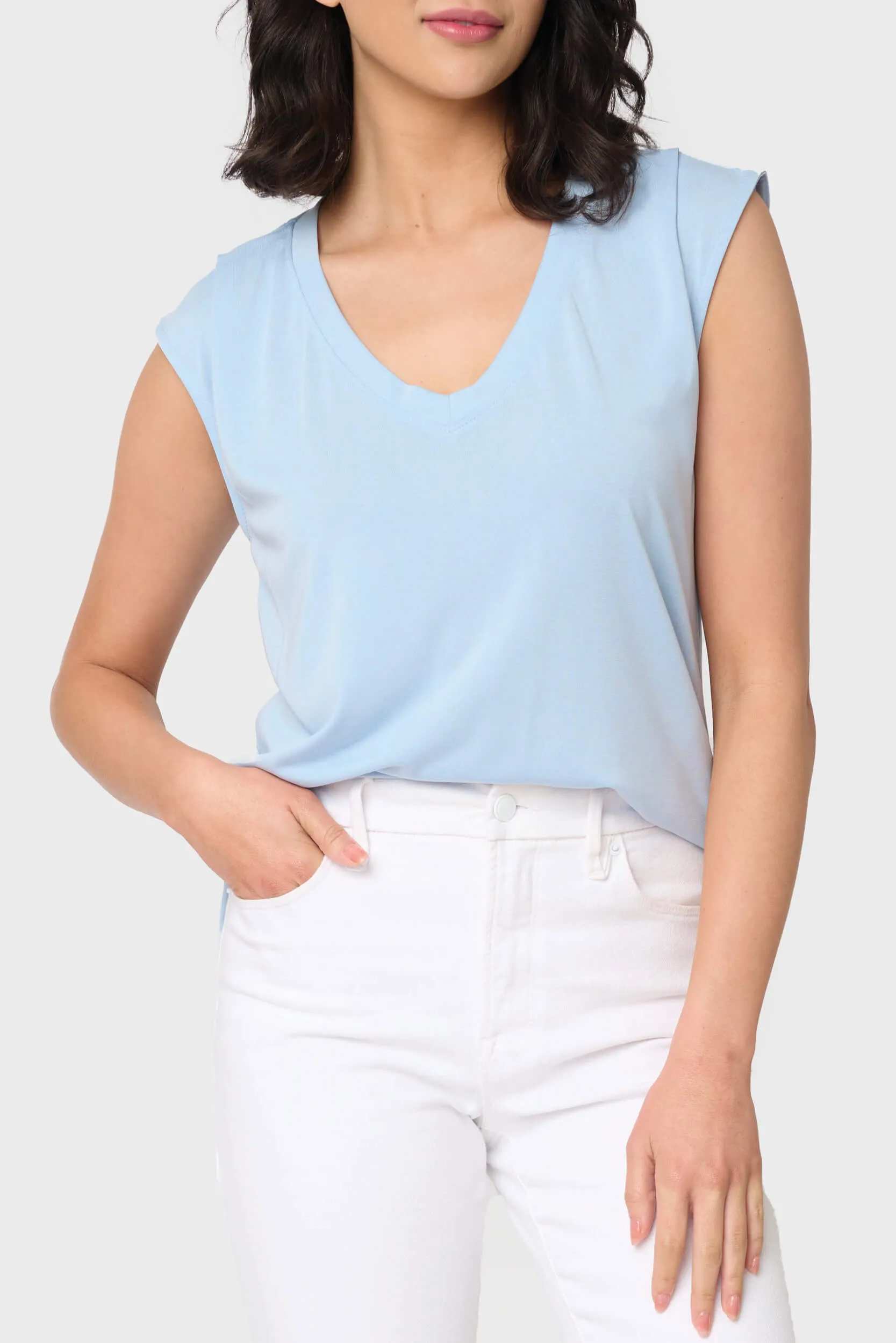 The Favorite Luxe Essentials V-Neck Tee sold by Gibsonlook