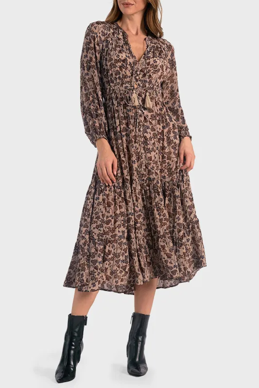 Elan Blouson Sleeve Midi Dress made by Elan