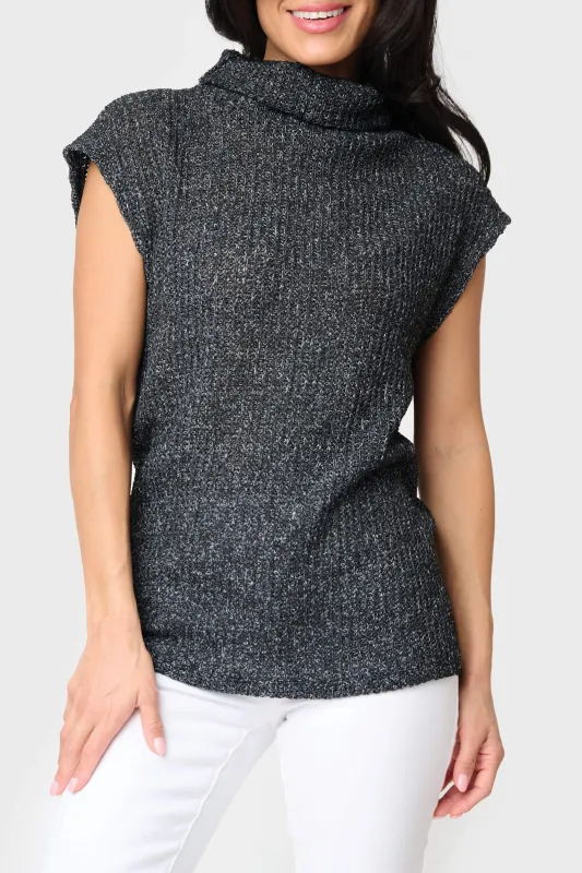 Cap Sleeve Funnel Neck Top made by Gibsonlook