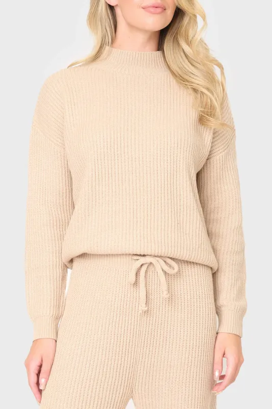 Funnel Neck Long Sleeve Cozy Ribbed Sweater sold by Gibsonlook