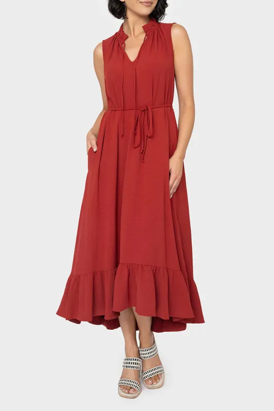 Sienna Sleeveless Tie Neck Midi Dress sold by Gibsonlook