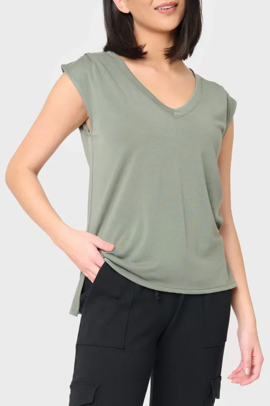 The Favorite Luxe Essentials V-Neck Tee sold by Gibsonlook