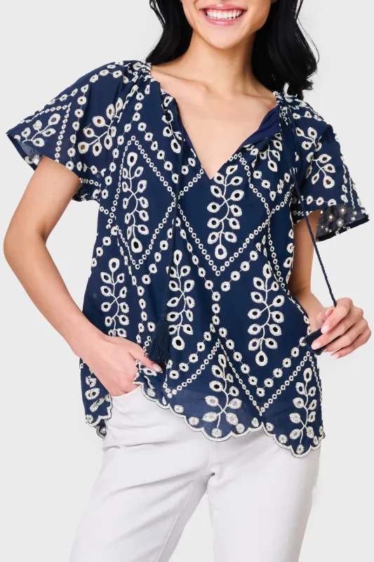 Flutter Sleeve Scallop Top made by Gibsonlook