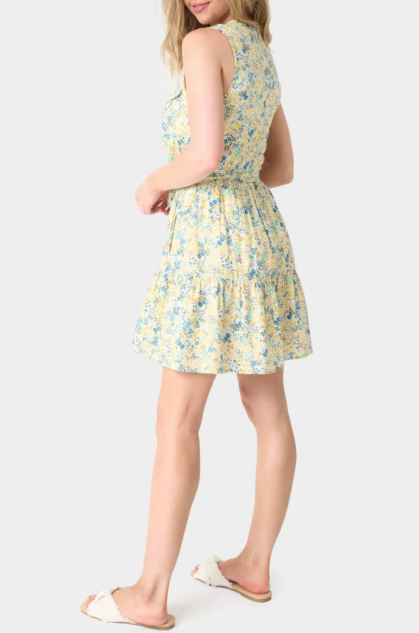Wildflower Sleeveless Belted Tiered Dress sold by Gibsonlook product image thumbnail 5