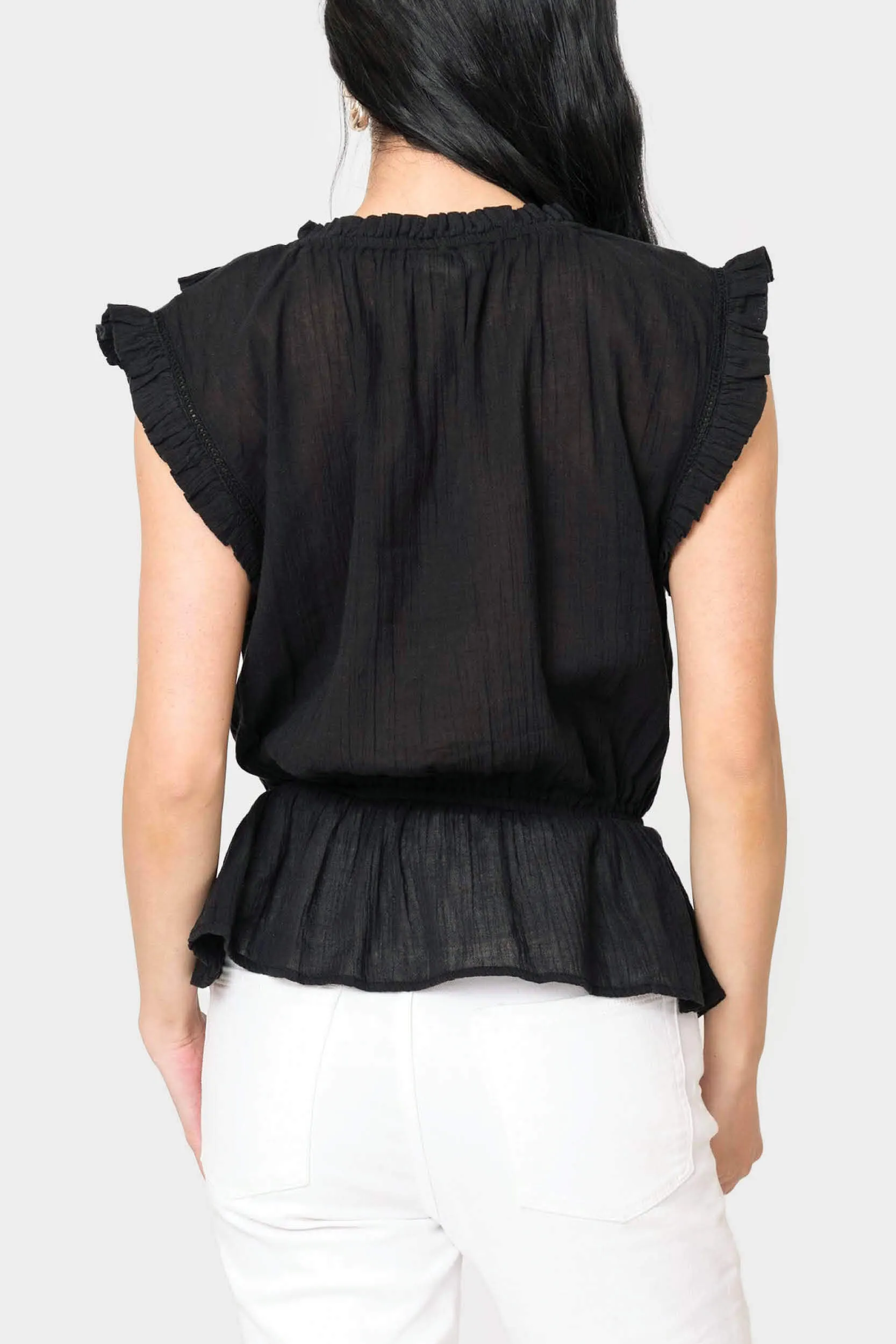 Elan Sleeveless Ruffle Trim Blouse sold by Gibson product image thumbnail 3