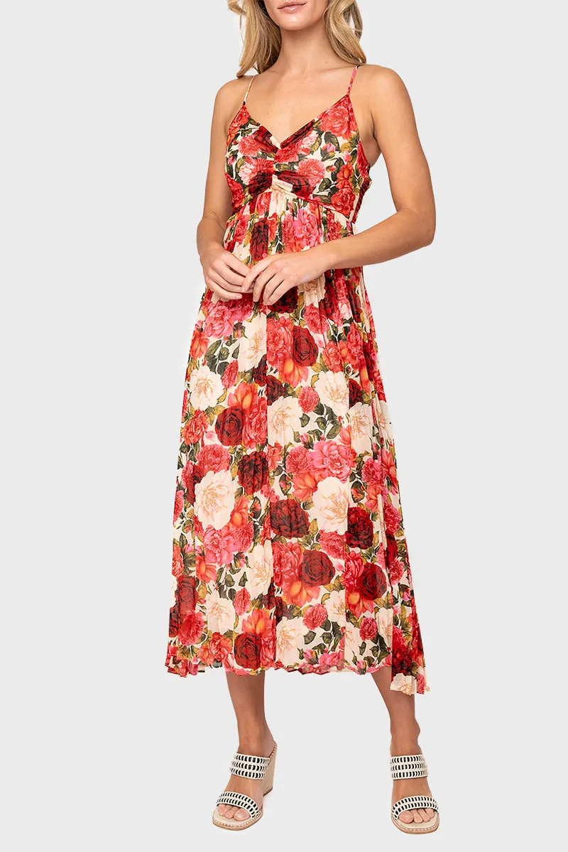 Moon River Pleated Midi Dress sold by Gibson