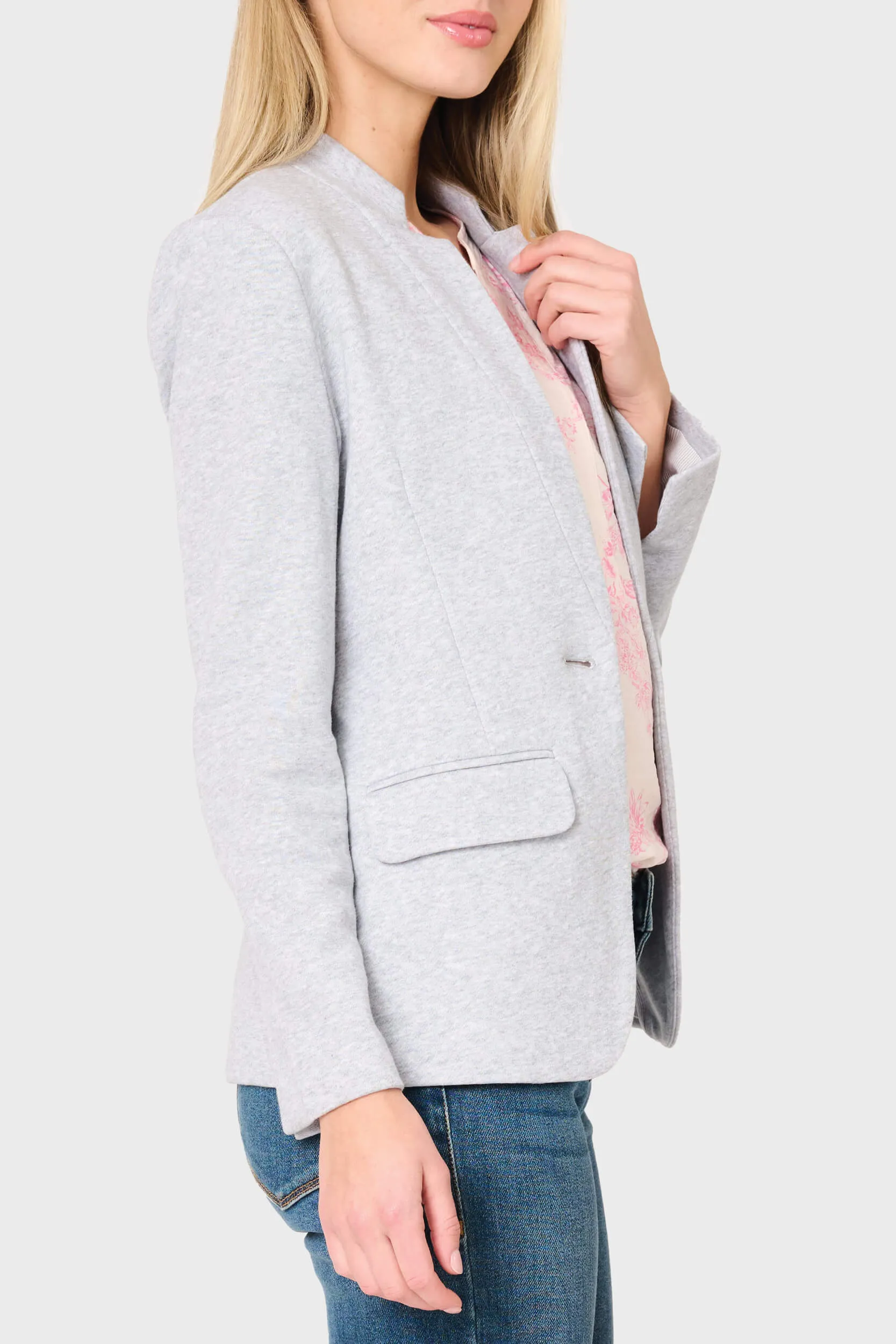 Notch Collar Blazer in Heather Grey sold by Gibson product image thumbnail 3