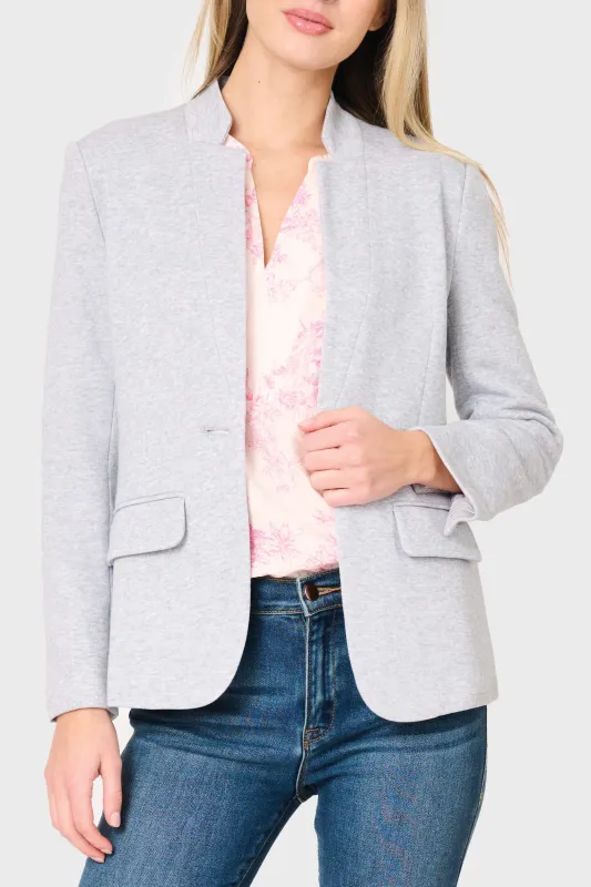 Notch Collar Blazer in Heather Grey made by Gibsonlook