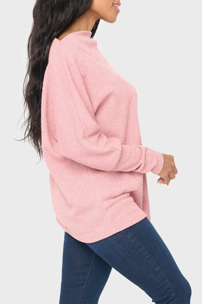 Slouchy Knit Chenille Open Neck Sweater sold by Gibsonlook product image thumbnail 2