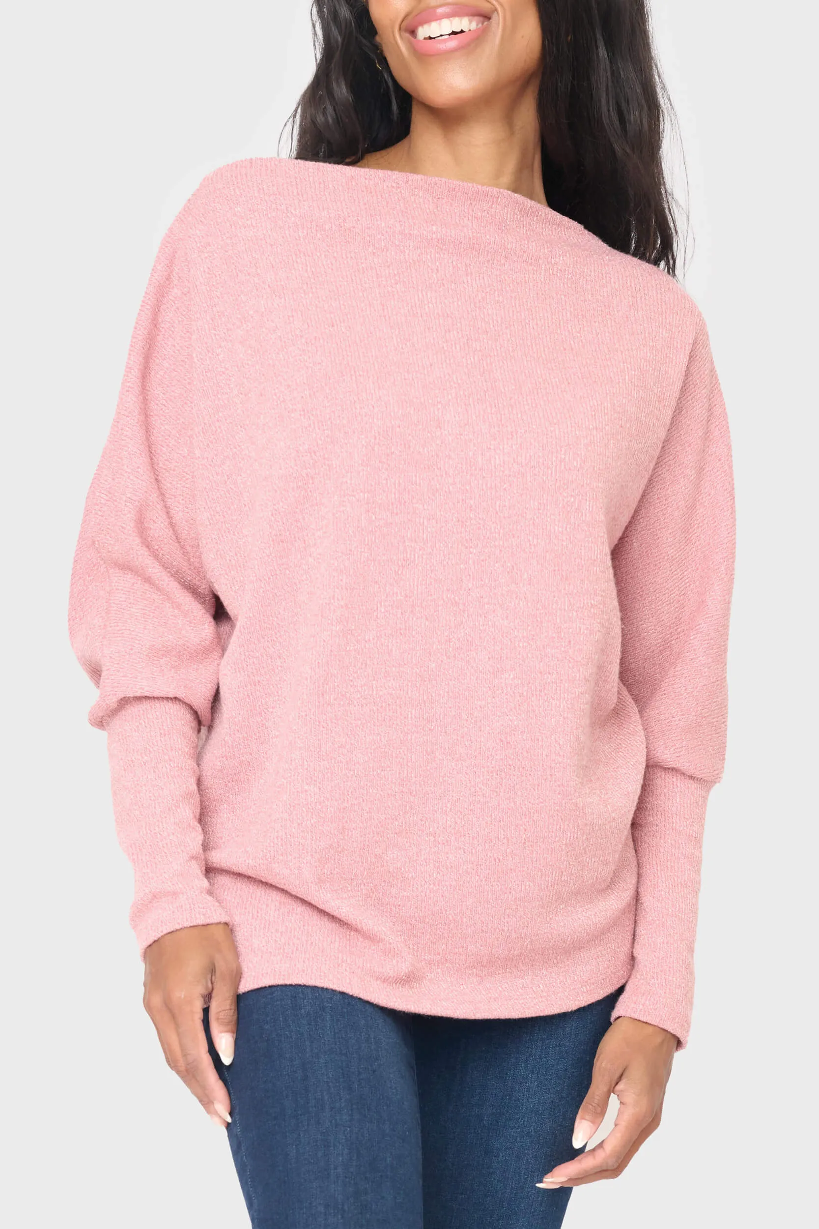 Slouchy Knit Chenille Open Neck Sweater sold by Gibsonlook product image thumbnail 3