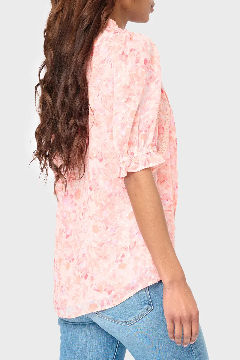 Sia Elbow Sleeve Crochet Trim Blouse sold by Gibsonlook product image thumbnail 3