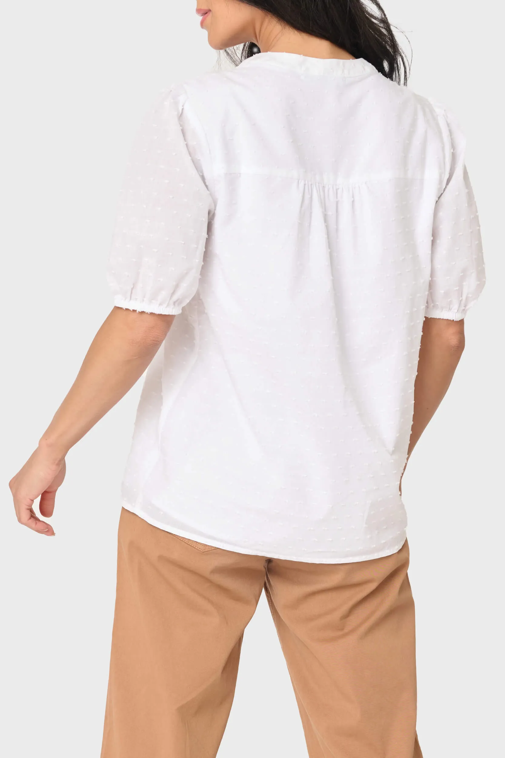 Button Front Puffed Sleeve Blouse sold by Gibson product image thumbnail 3