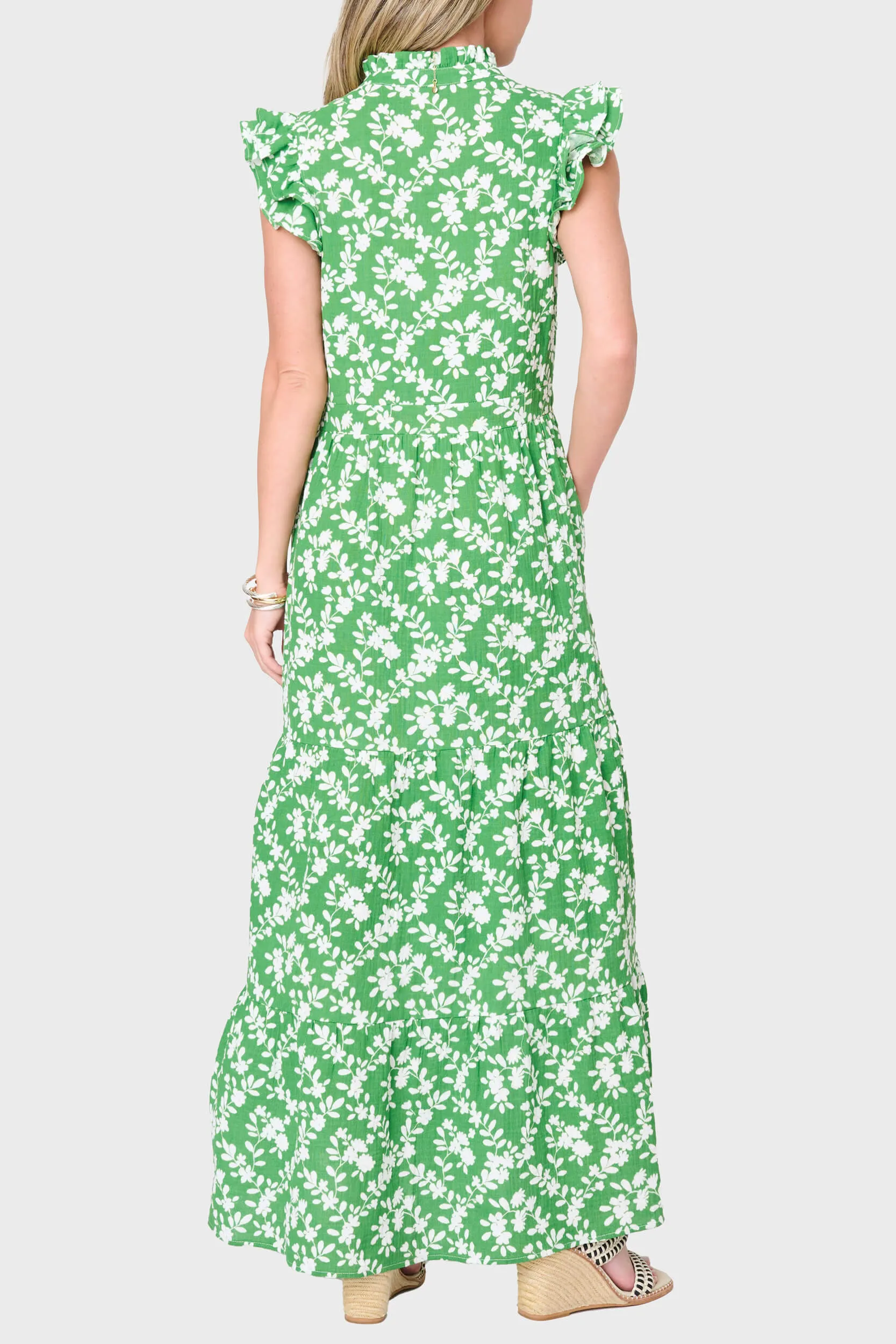 Flutter Sleeve Maxi Decked Out Day Dress sold by Gibson product image thumbnail 4