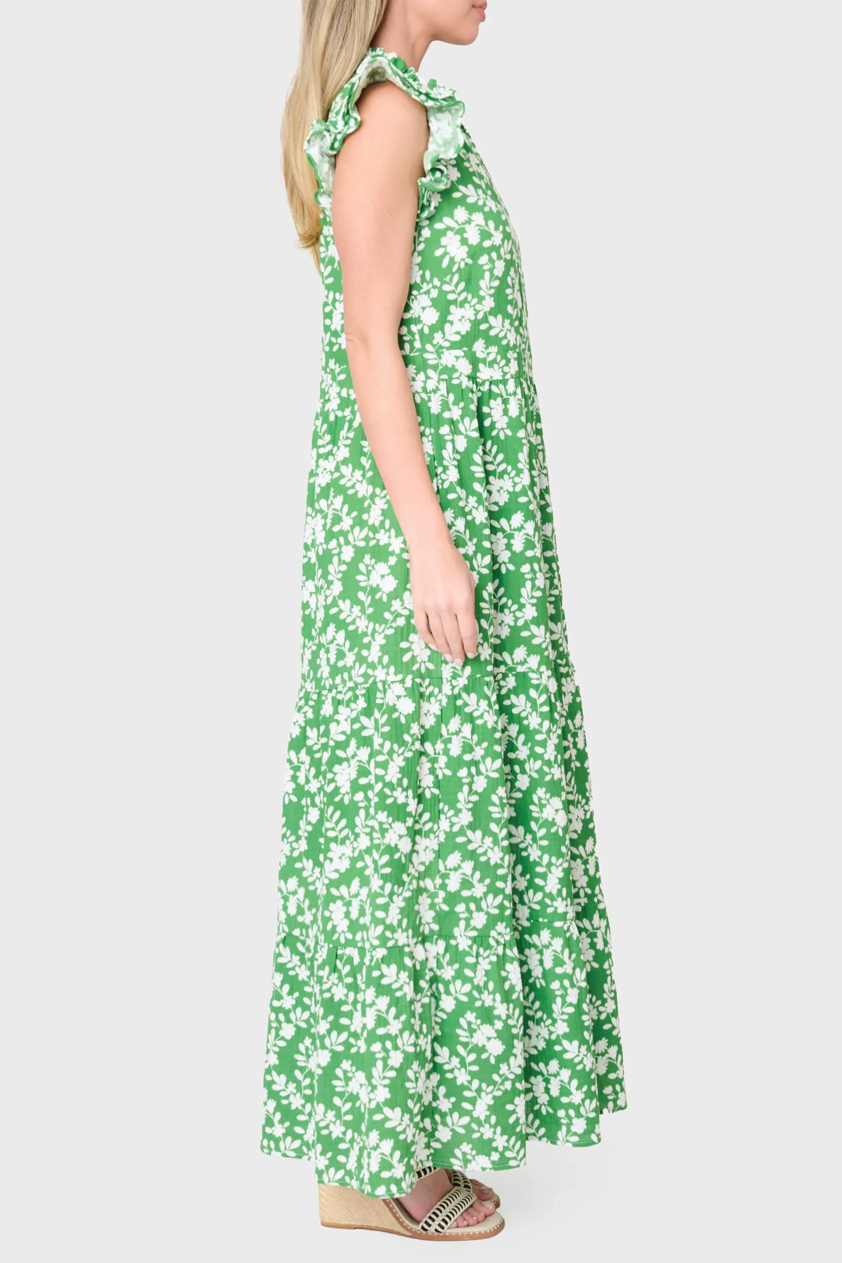 Flutter Sleeve Maxi Decked Out Day Dress sold by Gibson product image thumbnail 3