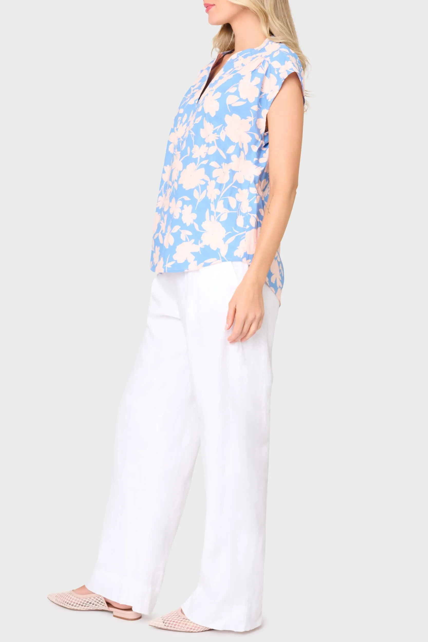 Cap Sleeve Notch Neck Blouse sold by Gibsonlook product image thumbnail 2