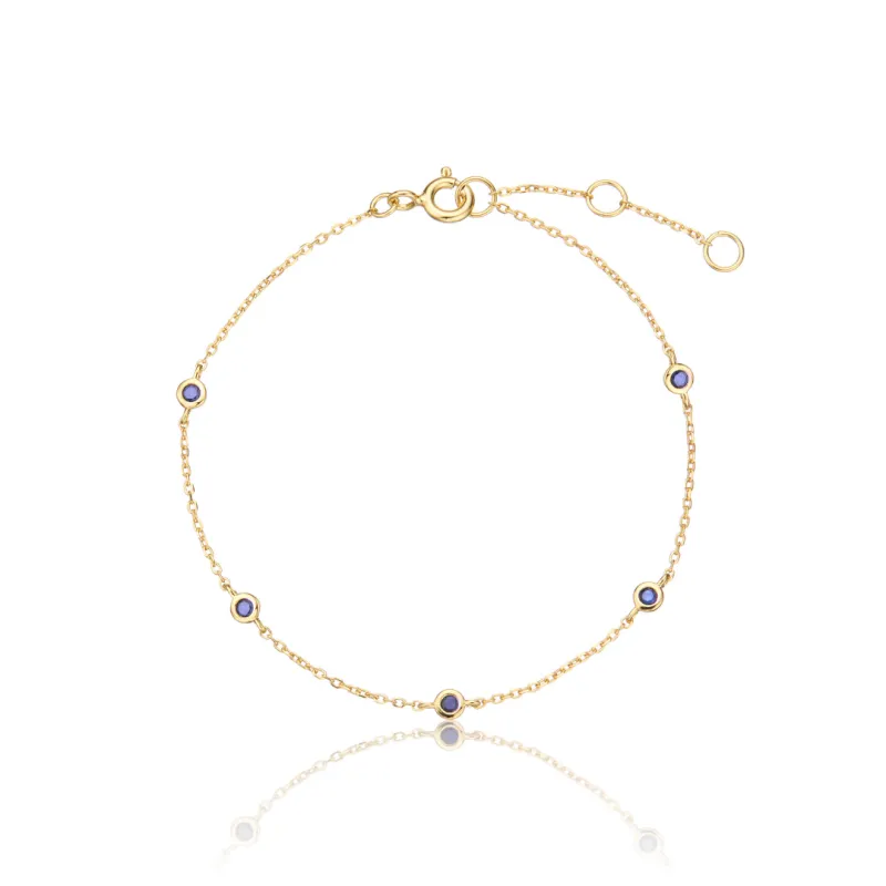 Solid Gold Five Stone Sapphire Bracelet sold by Lily & Roo