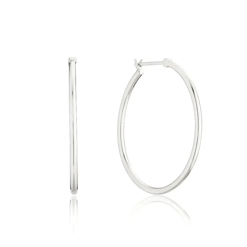Silver Large Hoop Earrings sold by Lily & Roo