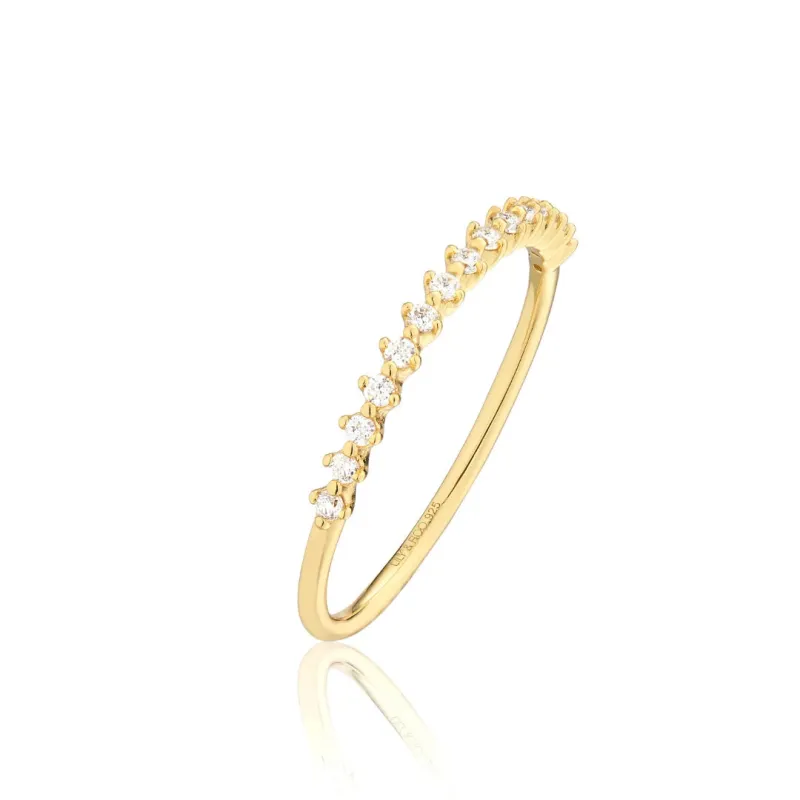 Gold Brilliant Diamond Style Half Eternity Ring sold by Lily & Roo
