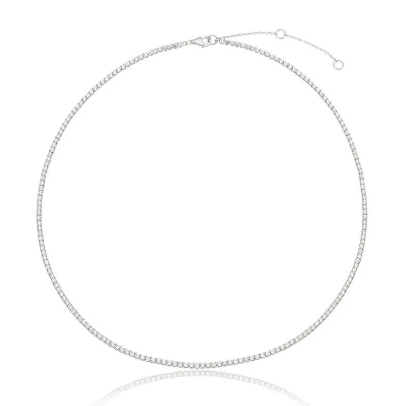 Silver Diamond Style Tennis Necklace sold by Lily & Roo