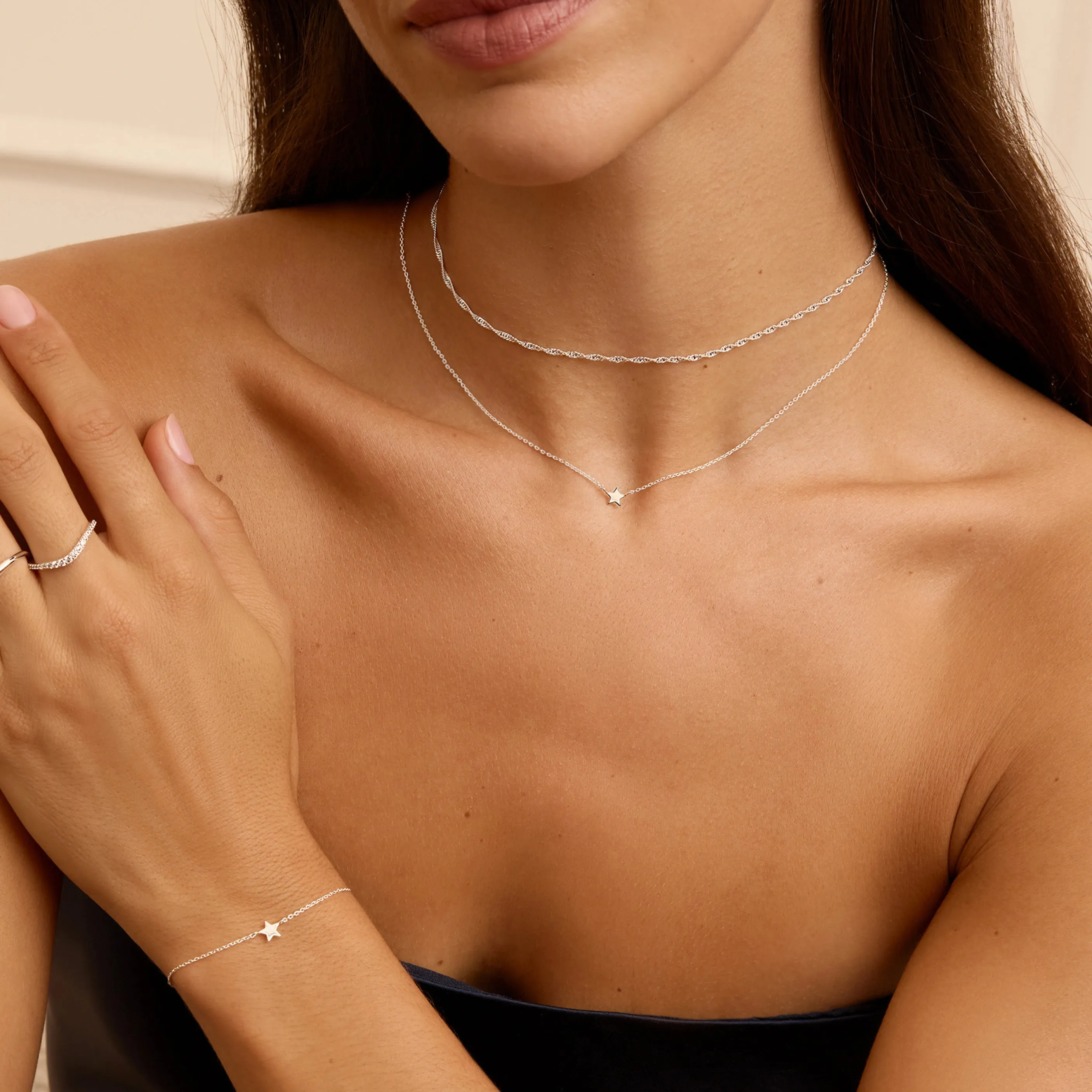 Silver Tiny Star Necklace sold by Lily & Roo product image thumbnail 3