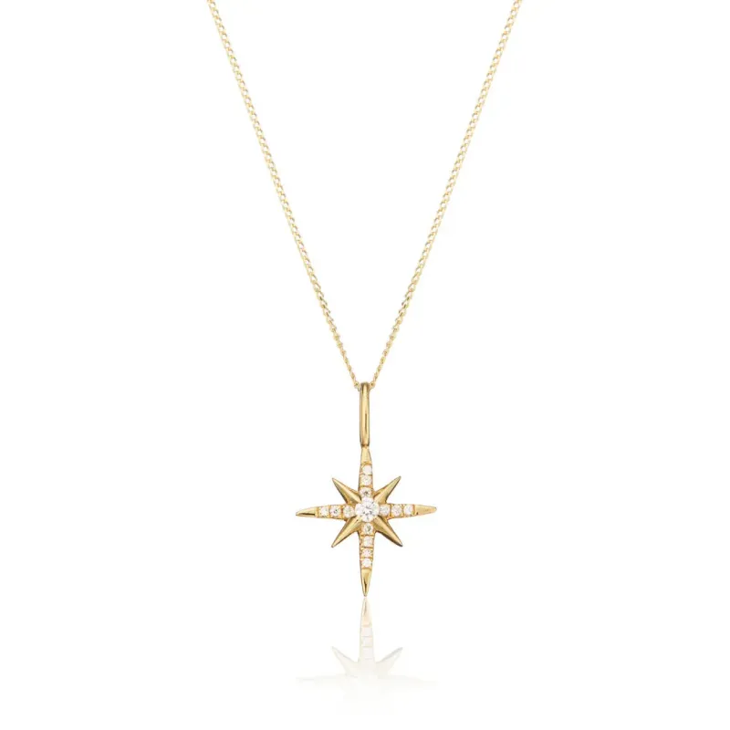 Gold Diamond Style North Star Necklace sold by Lily & Roo