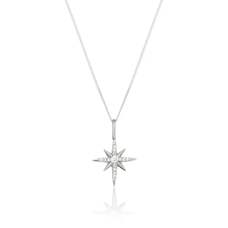 Silver Diamond Style North Star Necklace sold by Lily & Roo