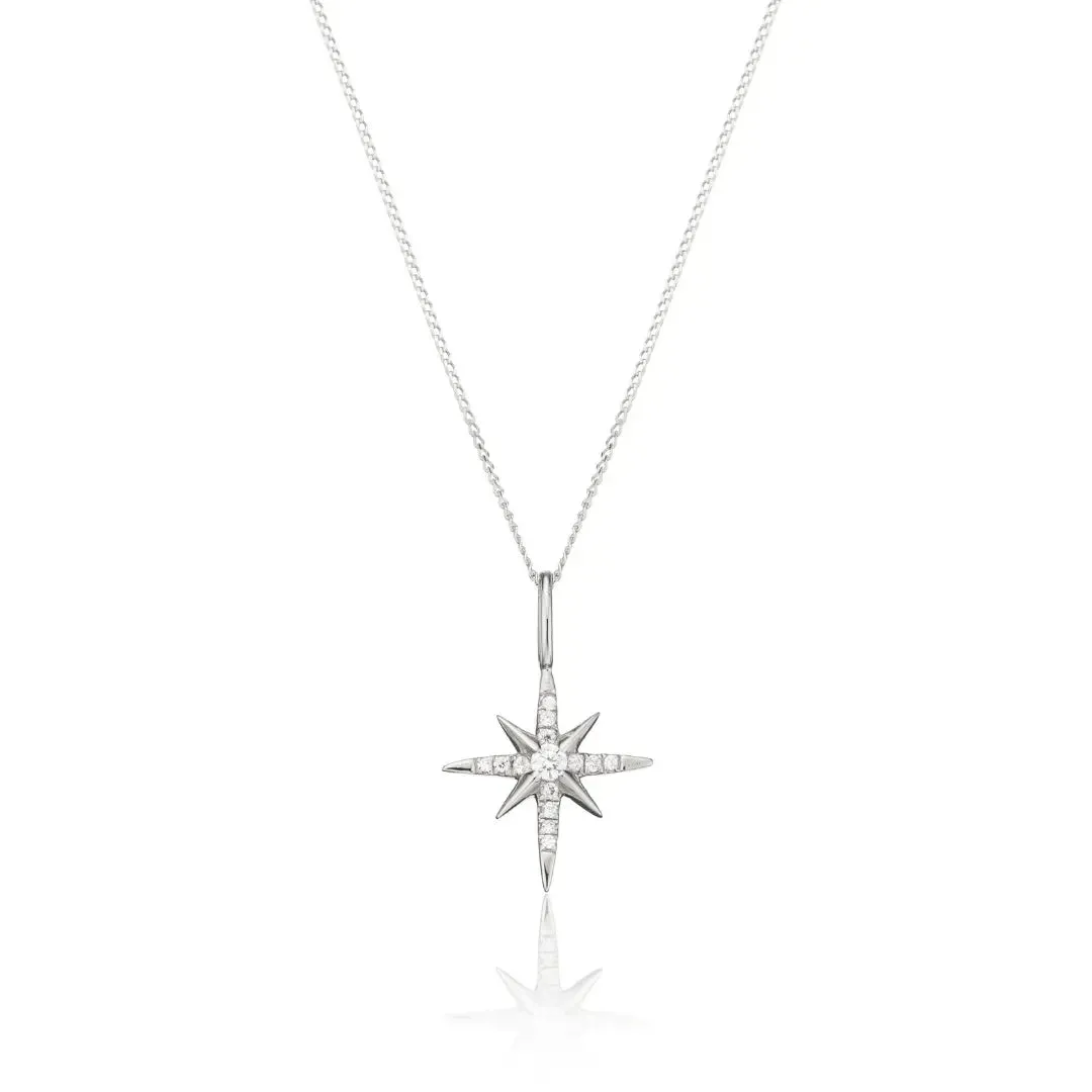 Silver Diamond Style North Star Necklace sold by Lily & Roo