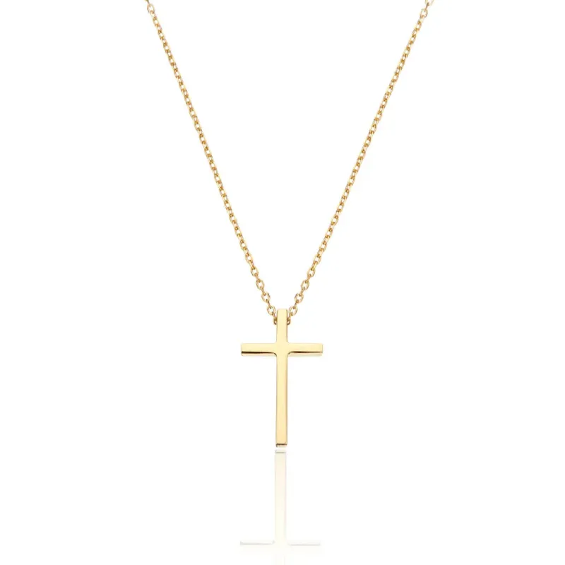 Gold Thread-through Cross Necklace sold by Lily & Roo