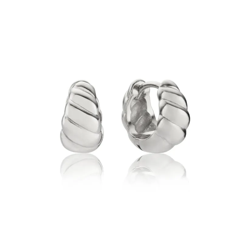 Silver Mini Twisted Hoop Earrings sold by Lily & Roo